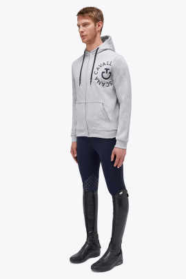 Ridershouse: CT Heren Katoenen Vest met Capuchon Met Embossed Logo Grijs