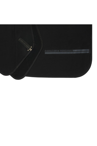 CT Lightweight Fleece Rug w / Printed Stripes Black - Green Cavalleria Toscana