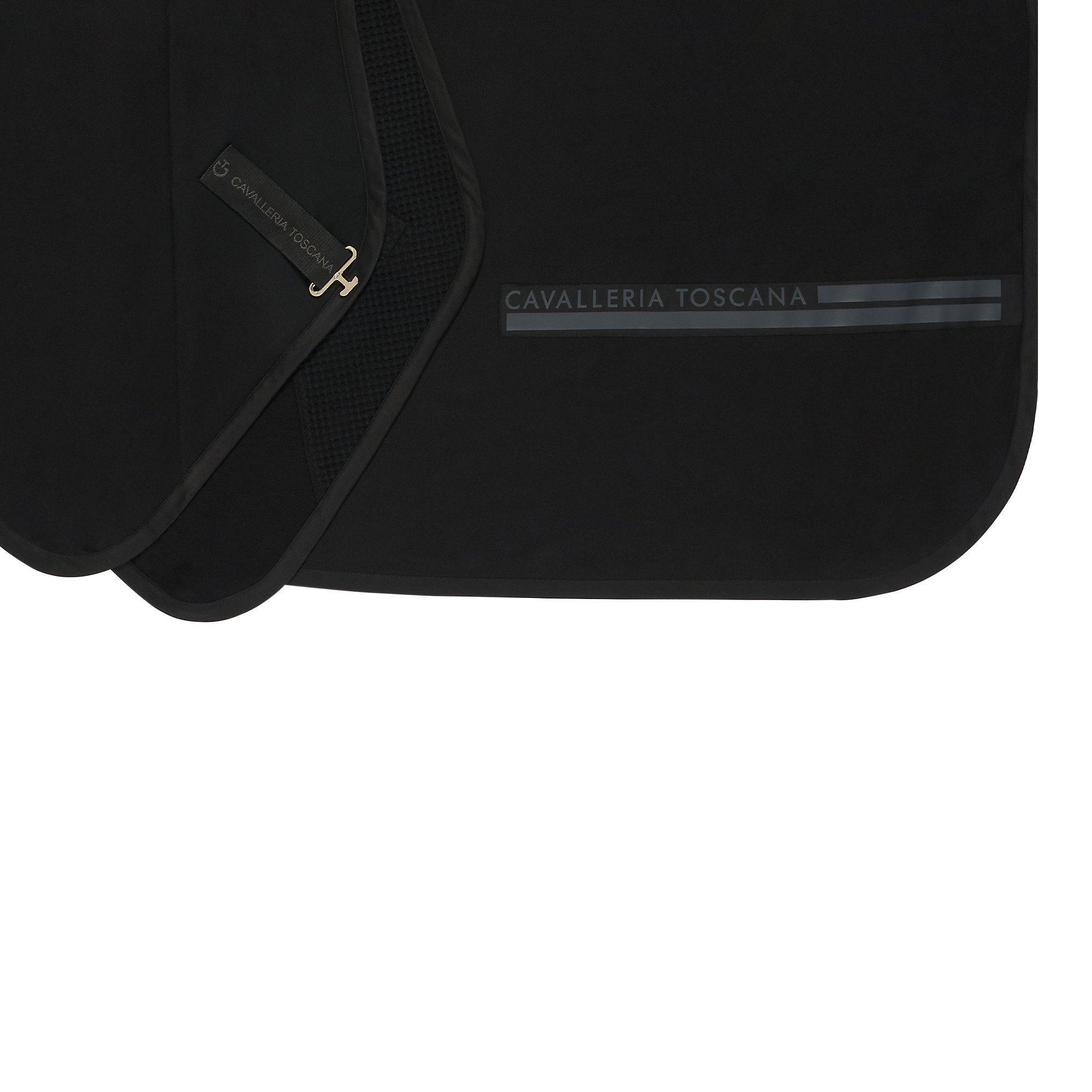 CT Lightweight Fleece Rug w / Printed Stripes Black - Green Cavalleria Toscana