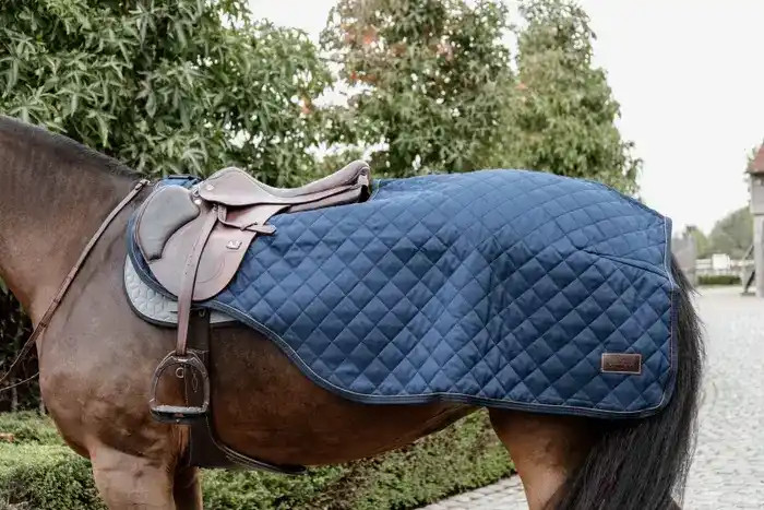 Uitrijdeken om de paarden mee los te rijden of in- en uit te stappen wanneer het koud is Uitrijdeken om de paarden mee los te rijden of in- en uit te stappen wanneer het koud is