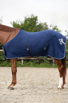 QHP Fleecedeken Ornament Navy kopen? - verkrijgbaar