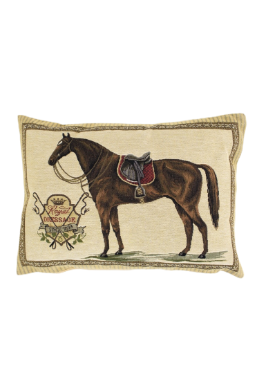 Mars & More Gobelin Cushion Saddle Horse 30*45CM with a red saddlepad Mars & More Gobelin Cushion Saddle Horse 30*45CM with a red saddlepad