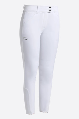 RG Italy Women's Riding Breeches High Waist Knee Grip - White