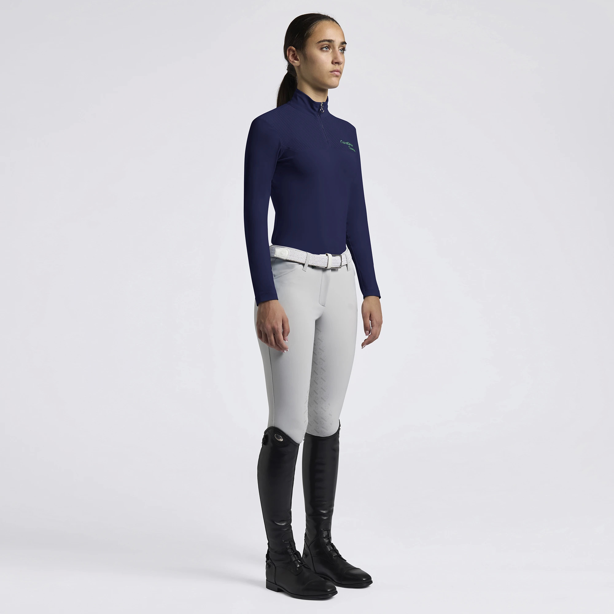 Cavalleria Toscana Meisjes Trainingsshirt Micro Perorated - Navy Cavalleria Toscana Meisjes Trainingsshirt Micro Perorated - Navy