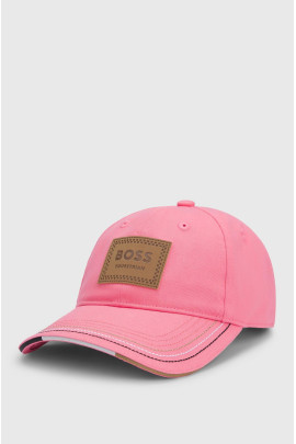 CAP LEATHER VINTAGE PATCH PINK
