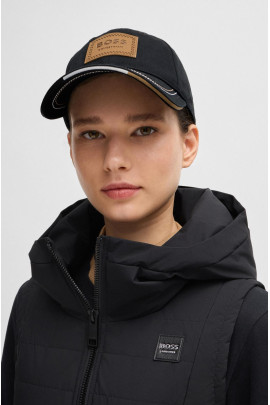CAP LEATHER VINTAGE PATCH BLACK