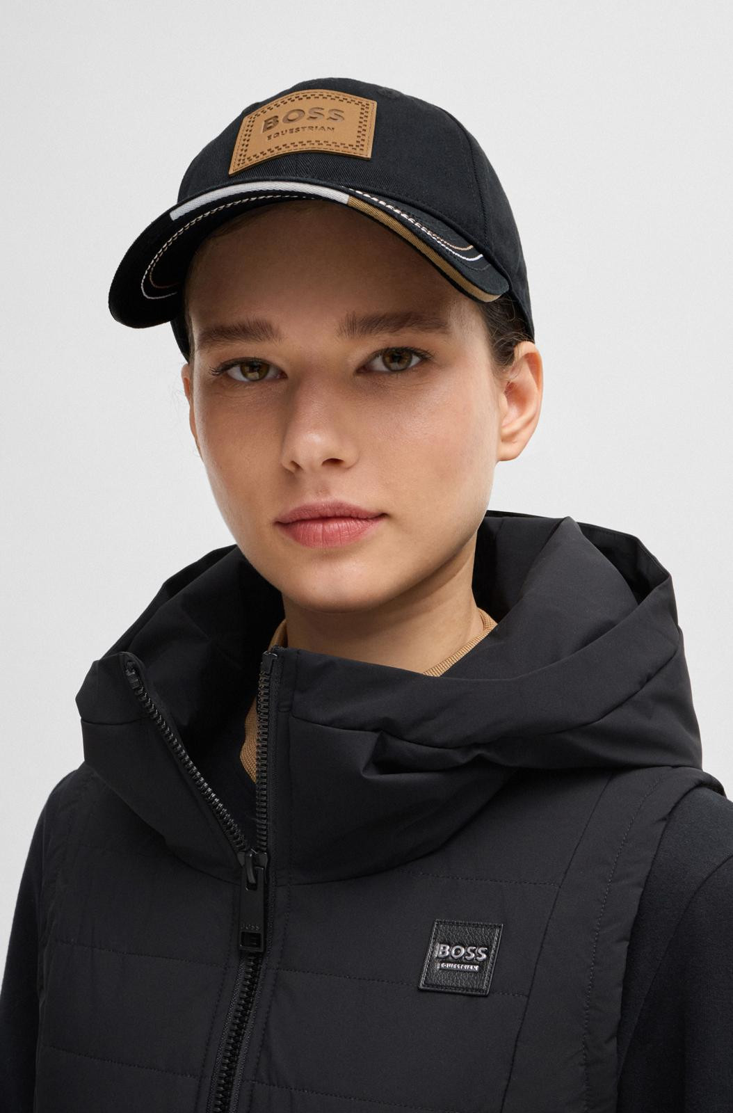 CAP LEATHER VINTAGE PATCH BLACK
