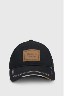 Boss Cap Leather Vintage Patch - Black