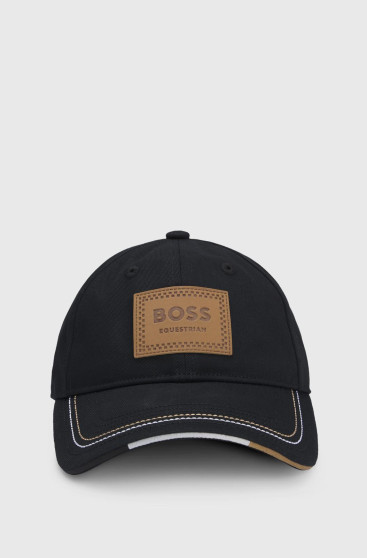 Boss Cap Leather Vintage Patch - Black