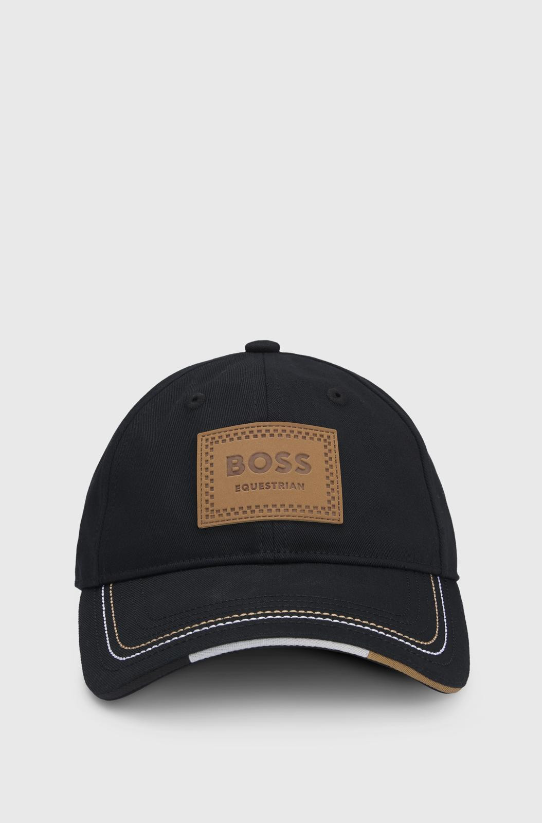 Boss Cap Leather Vintage Patch - Black