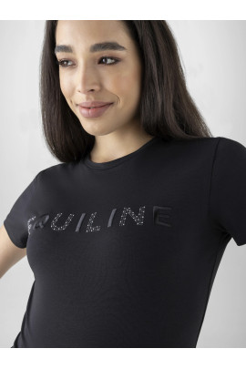 Equiline Dames T-Shirt Gelig Glamour - Zwart Equiline Dames T-Shirt Gelig Glamour - Zwart