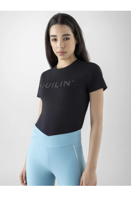 Equiline Dames T-Shirt Gelig Glamour - Zwart