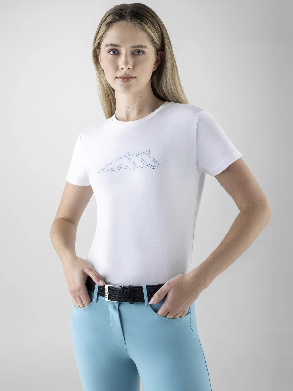 Equiline Dames T-Shirt Gosbig Glamour - Wit Equiline Dames T-Shirt Gosbig Glamour - Wit