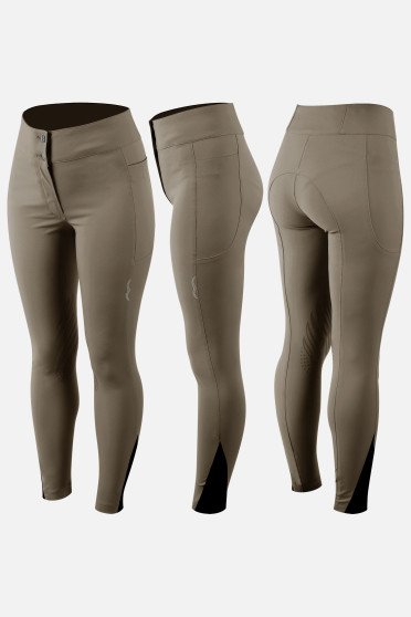 Animo Women's Riding Breeches Nedgar Knee Grip High Waist - Beige