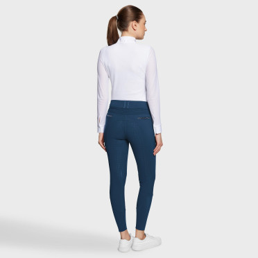 Samshield Women's Riding Breeches Clara Premium Full Grip - Celestial Blue