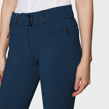 Samshield Women's Riding Breeches Clara Premium Full Grip - Celestial Blue