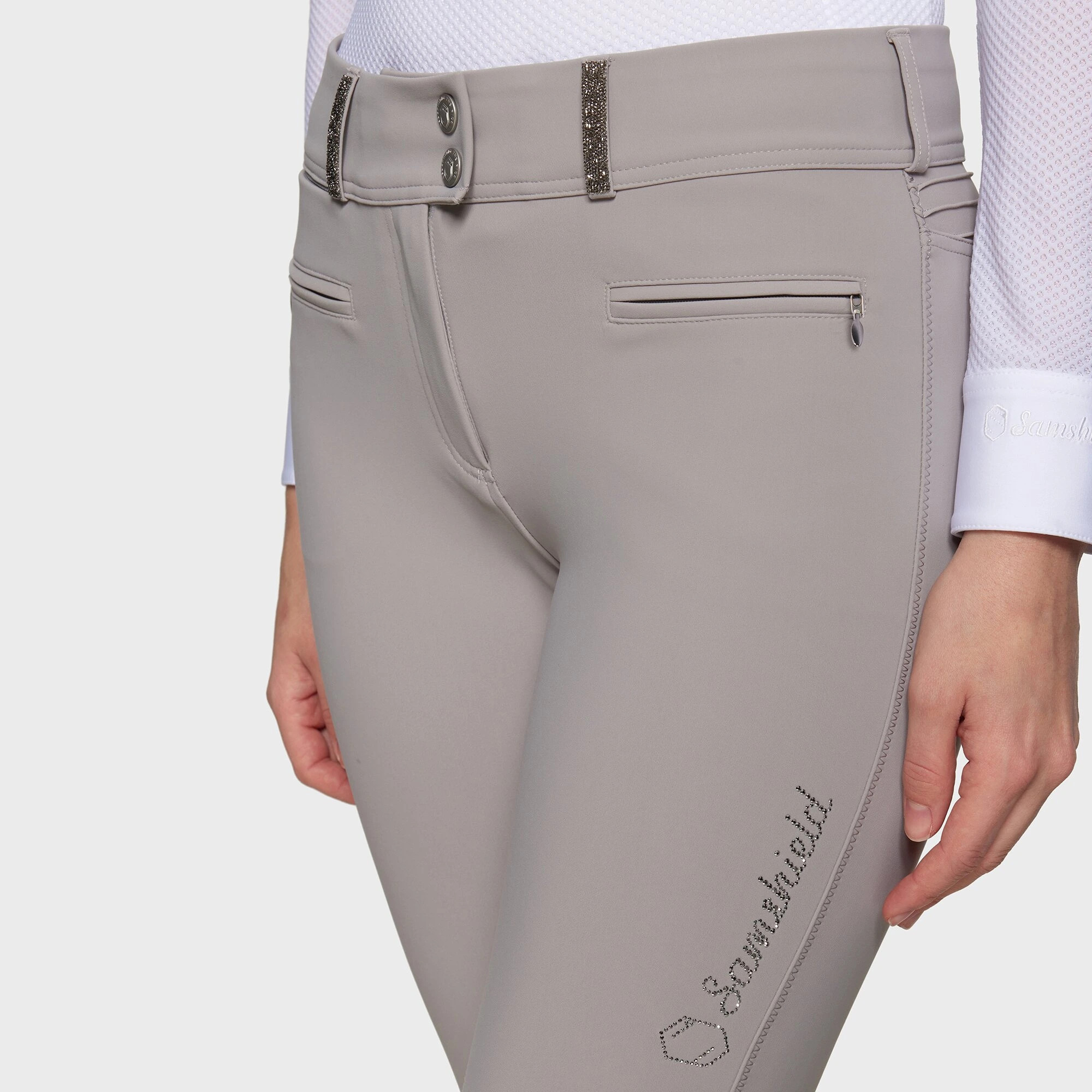 Samshield Women's Riding Breeches Clara Premium Knee Grip - Mineral