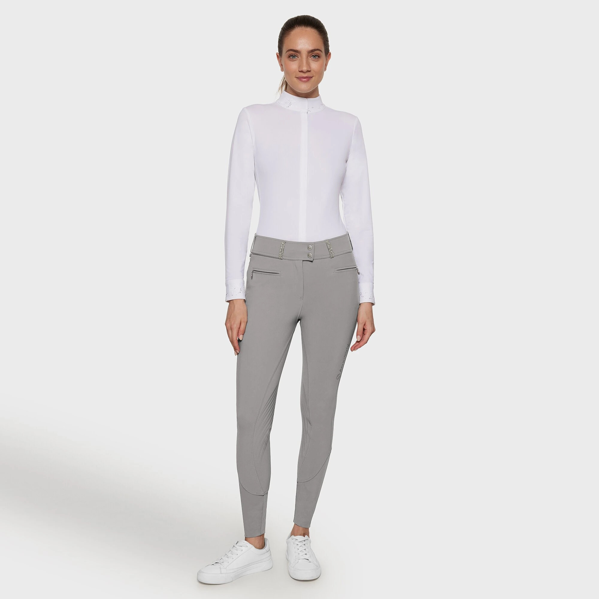 Samshield Women's Riding Breeches Claranova Knee Grip - Mineral Samshield Women's Riding Breeches Claranova Knee Grip - Mineral