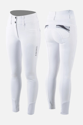 Animo Dames Rijbroek Namica Knie Grip High Waist - Wit