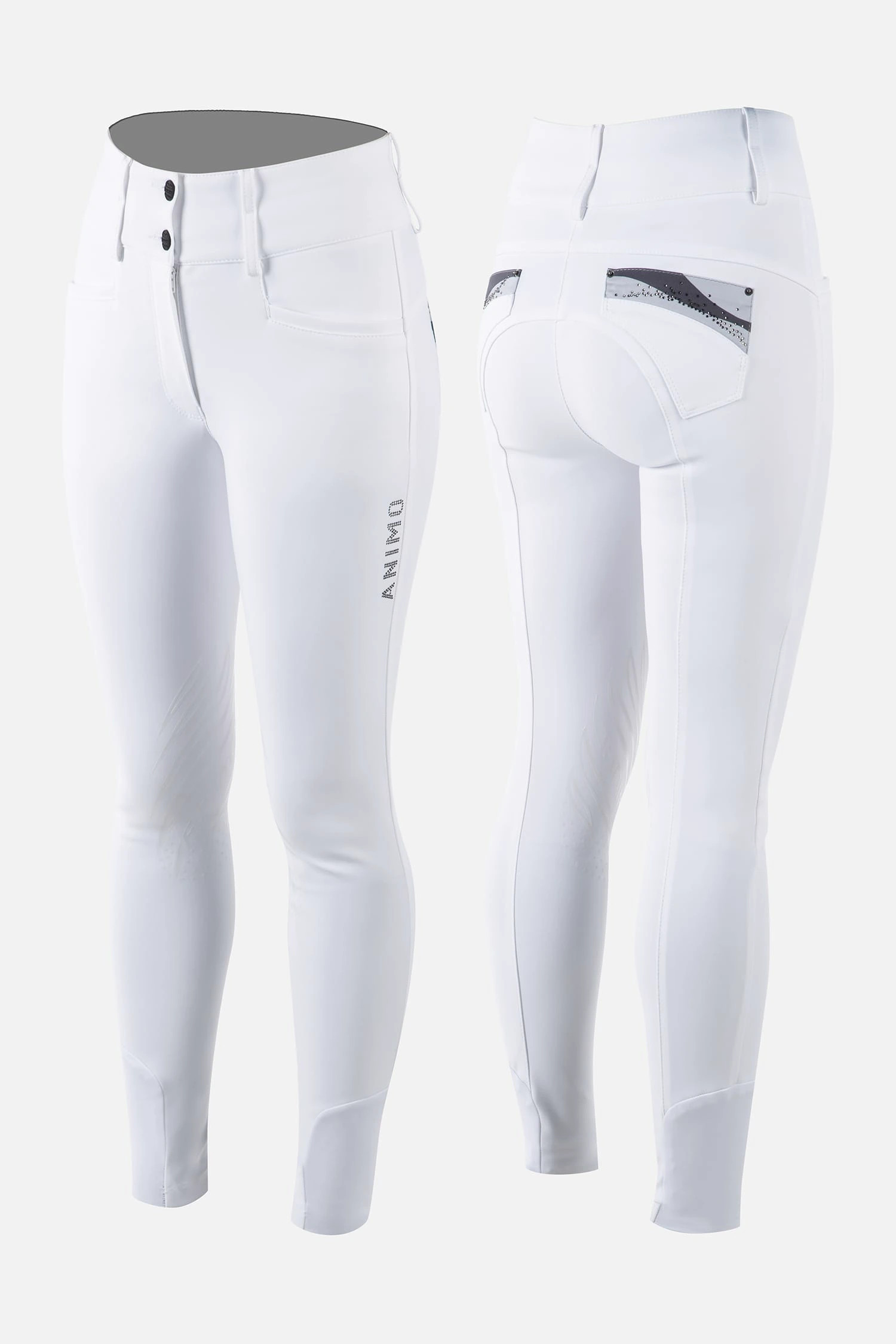 Animo Dames Rijbroek Namica Knie Grip High Waist - Wit