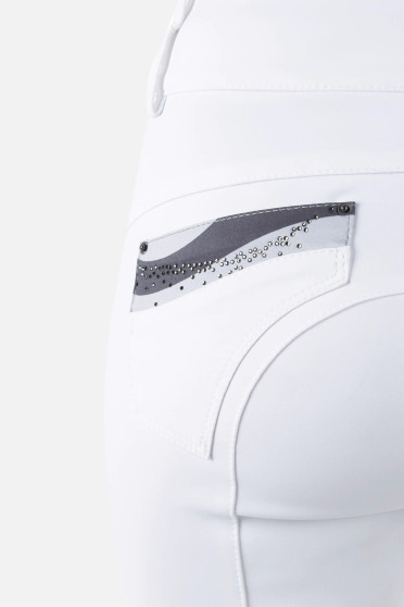 Animo Dames Rijbroek Namica Knie Grip High Waist - Wit