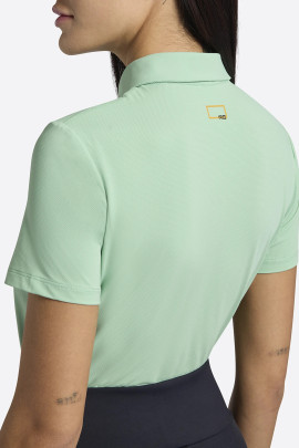 RG Italy Dames Poloshirt Micro Perforated Jersey - Mint