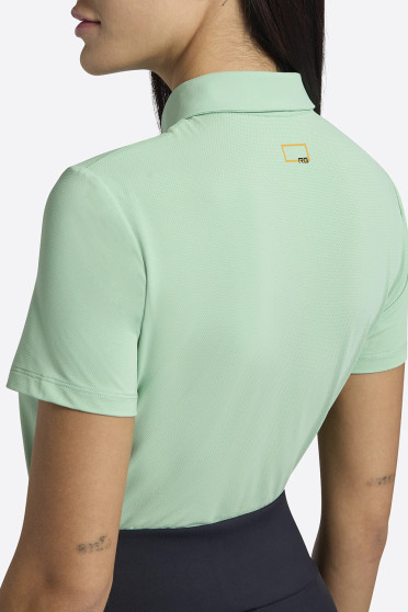 RG Italy Dames Poloshirt Micro Perforated Jersey - Mint