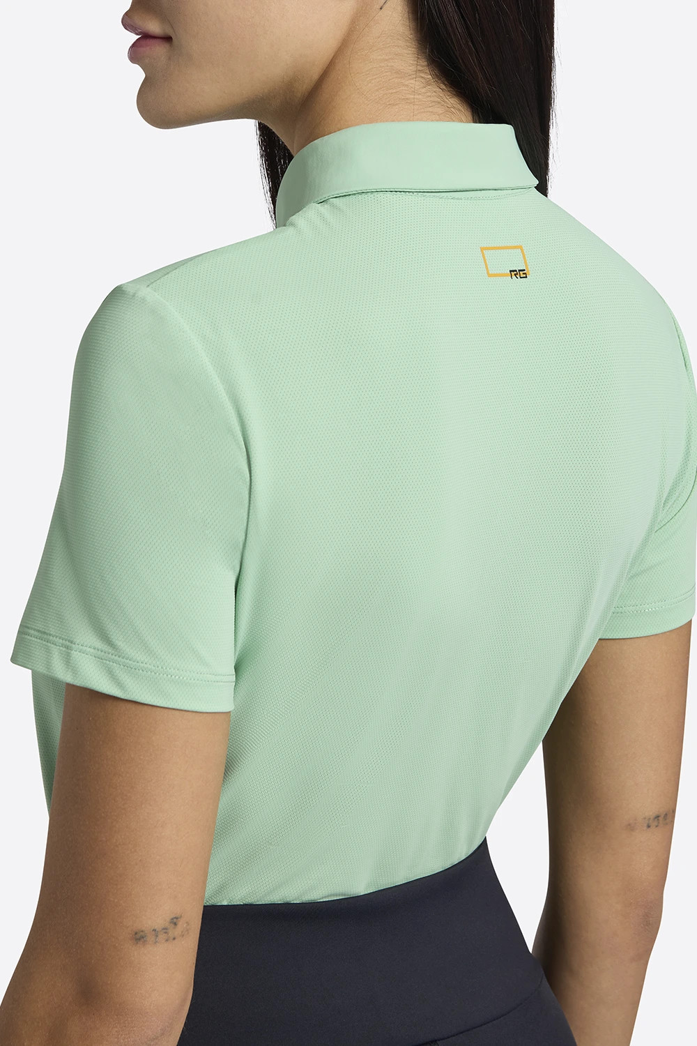 RG Italy Dames Poloshirt Micro Perforated Jersey - Mint