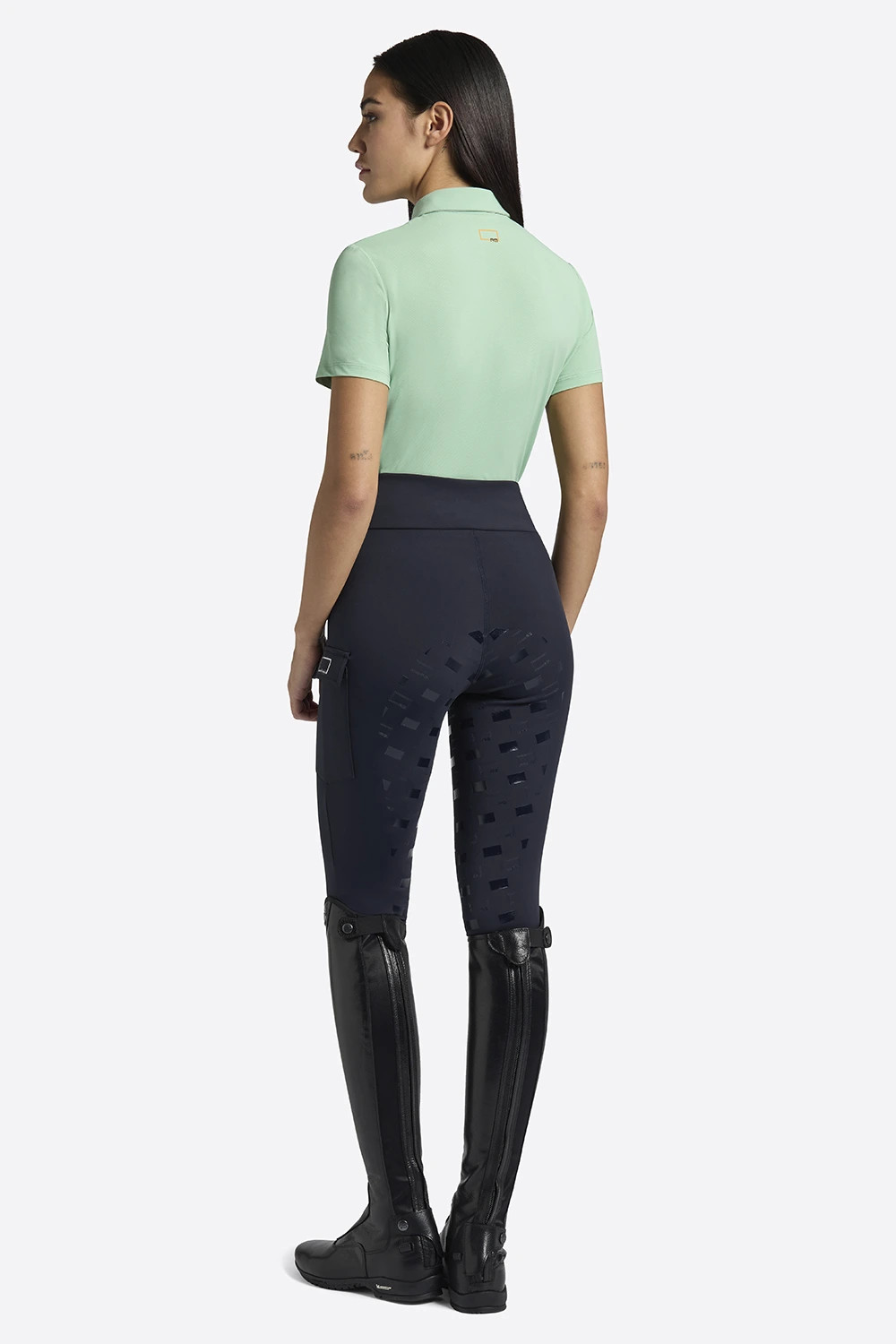 RG Italy Dames Poloshirt Micro Perforated Jersey - Mint