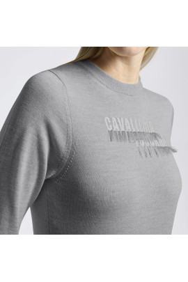 Cavalleria Toscana Dames Sweater Merino Crew Neck - Lichtgrijs