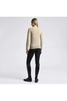 Cavalleria Toscana Dames Sweater Merino Crew Neck - Beige