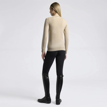 Cavalleria Toscana Dames Sweater Merino Crew Neck - Beige