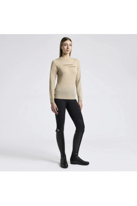 Cavalleria Toscana Dames Sweater Merino Crew Neck - Beige