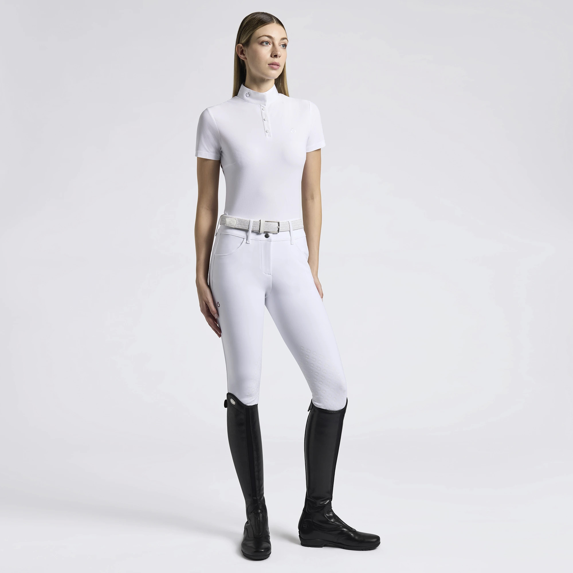 Cavalleria Toscana Dames Wedstrijdshirt Jersey SS - Wit