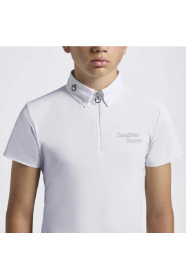 Cavalleria Toscana Jongens Wedstrijdshirt Jersey Zip - Wit