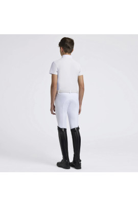 Cavalleria Toscana Boys Competition Shirt Jersey Zip - White