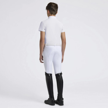 Cavalleria Toscana Jongens Wedstrijdshirt Jersey Zip - Wit