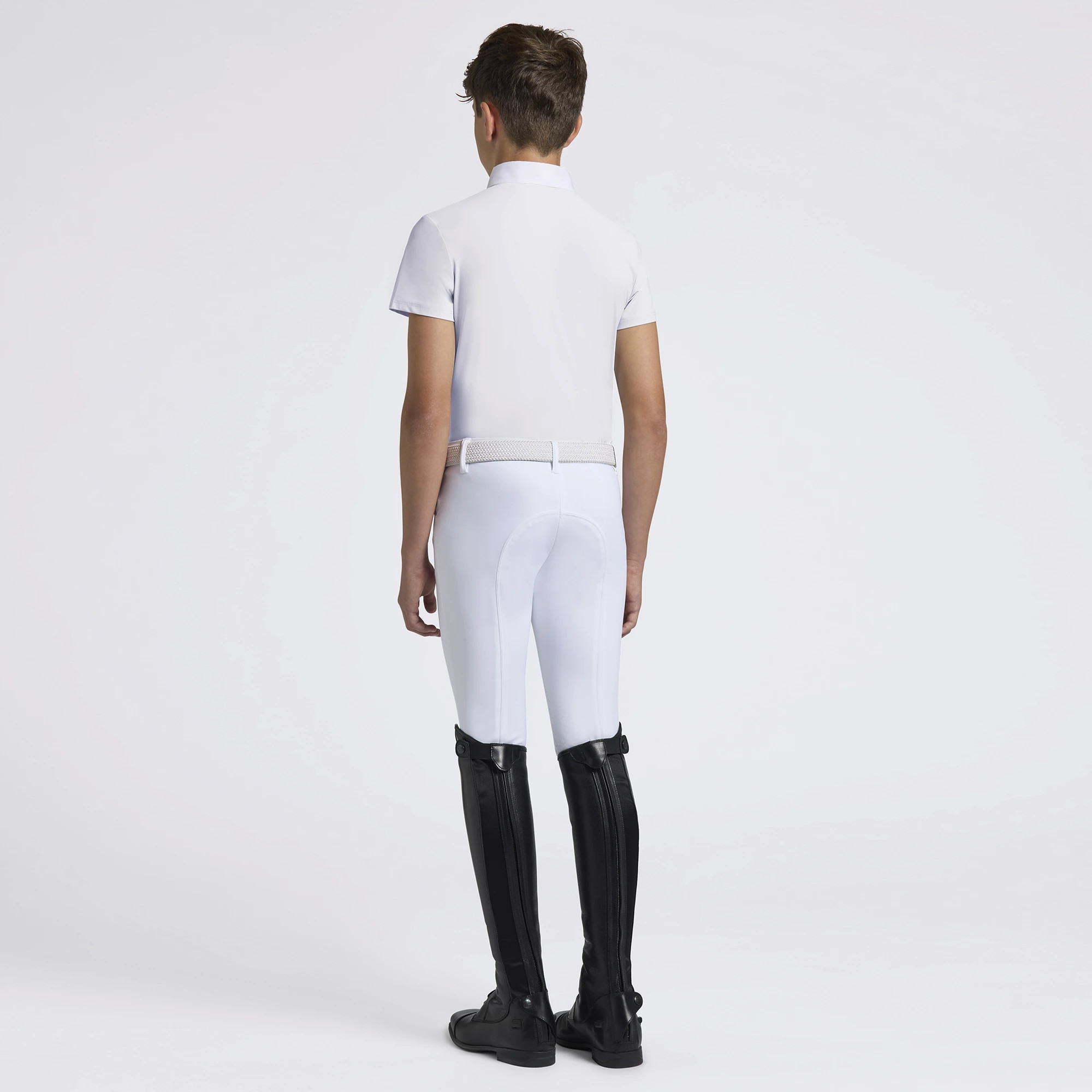 Cavalleria Toscana Boys Competition Shirt Jersey Zip - White