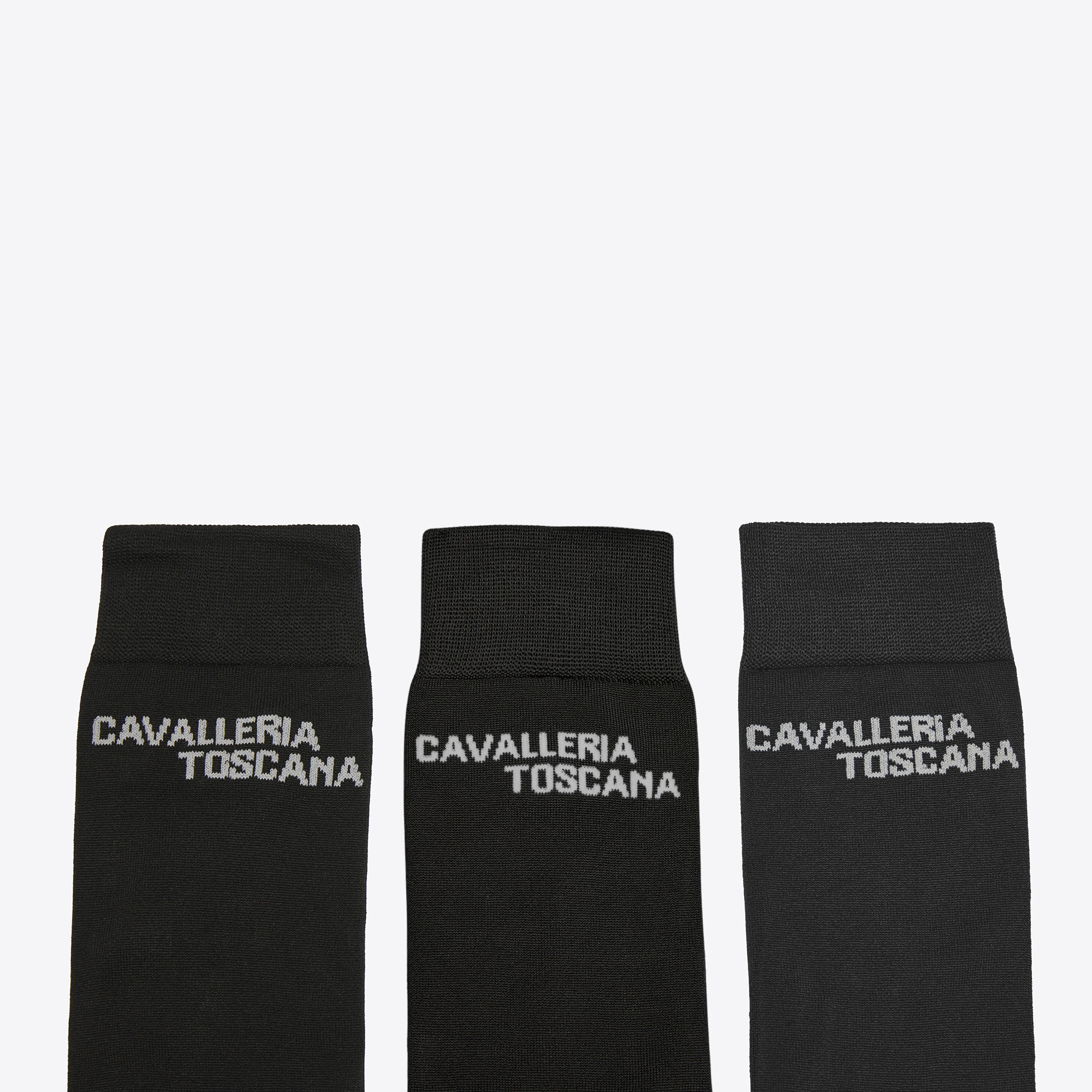 - Cavalleria Toscana Unisex Sokken Jacquard Logo 3-Pack - Zwart