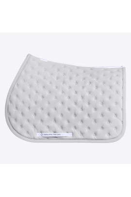 Cavalleria Toscana Saddle Pad Embroidery Quilted Jumping - Light Grey