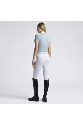 Cavalleria Toscana Dames Wedstrijdshirt Pleated Bib Jersey S/S - Lichtblauw