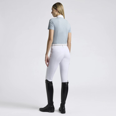 Cavalleria Toscana Dames Wedstrijdshirt Pleated Bib Jersey S/S - Lichtblauw