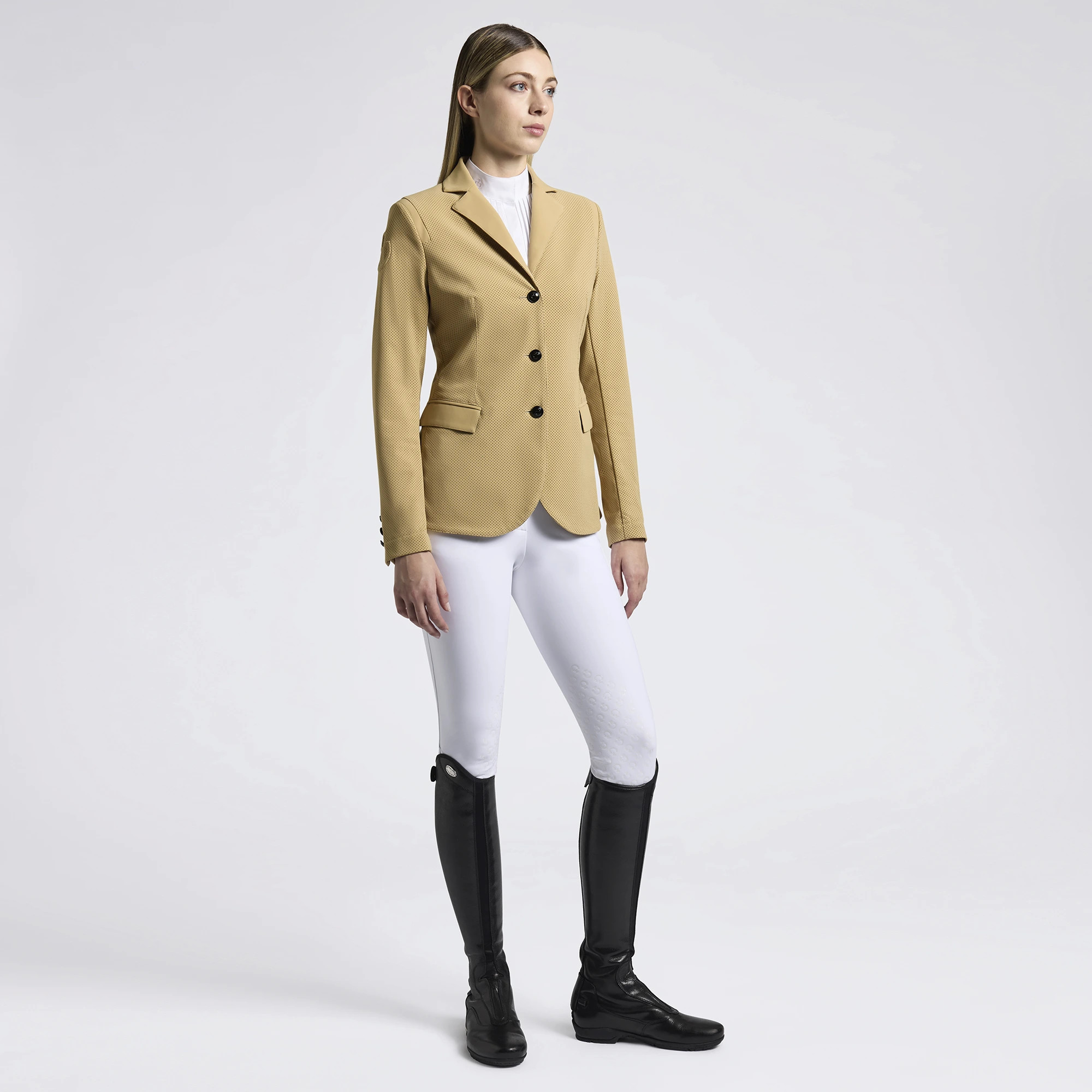 Cavalleria Toscana Dames Wedstrijdjasje All-over Perforated - Tan