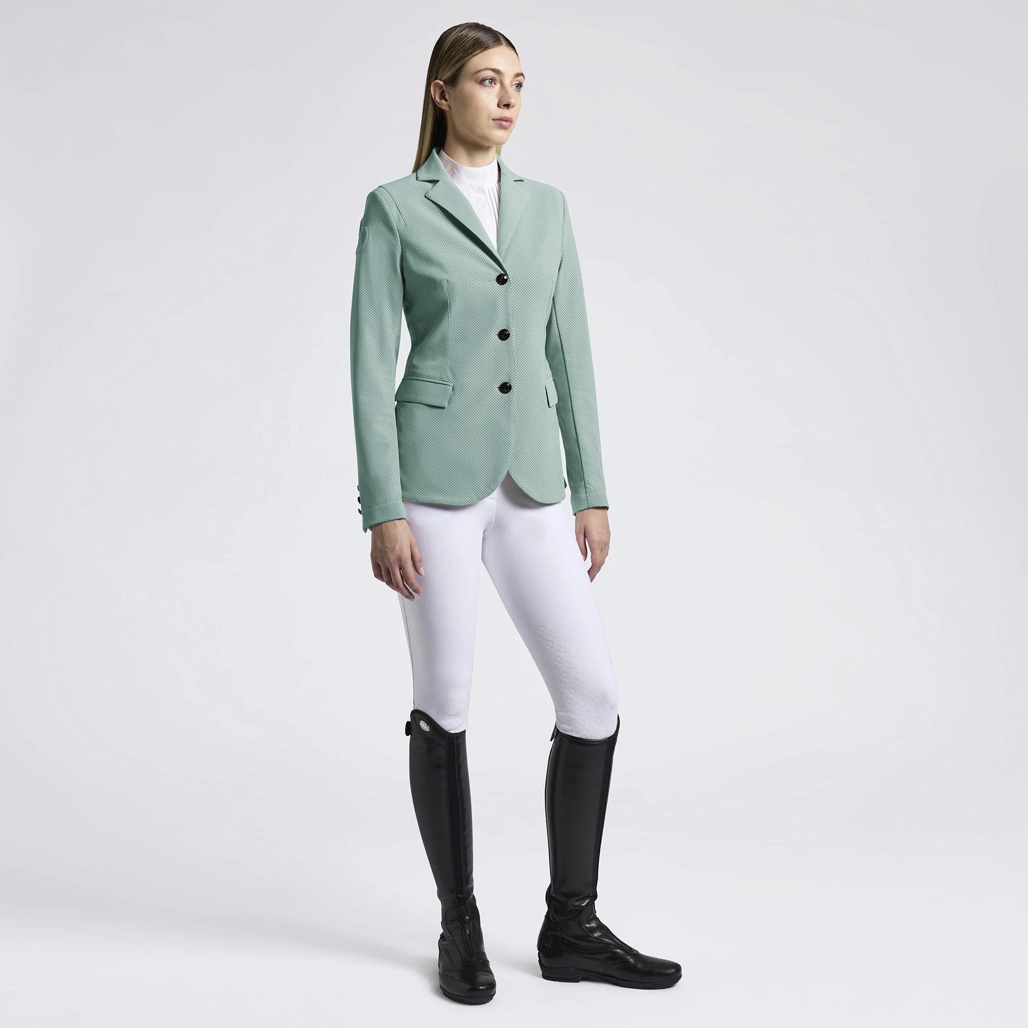 Cavalleria Toscana Dames Wedstrijdjasje All-over Perforated - Mint