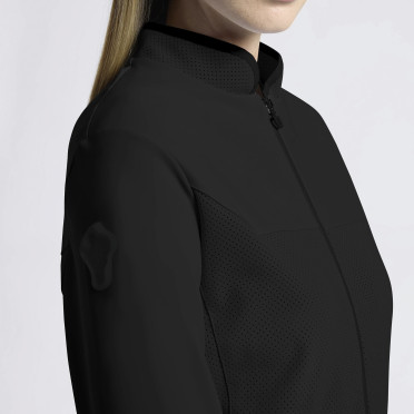 Cavalleria Toscana Dames Vest Tech Crew Neck - Zwart