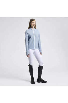 Cavalleria Toscana Women's Cardigan Tech Crew Neck - Light Blue