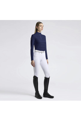 Cavalleria Toscana Women's Training Shirt Perforated Jersey L/S - Dark Blue
