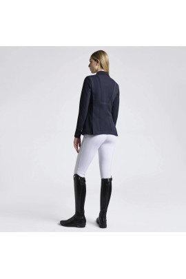 Cavalleria Toscana Dames Wedstrijdjasje Revo Perforated Light Tech Knit Zip - Navy