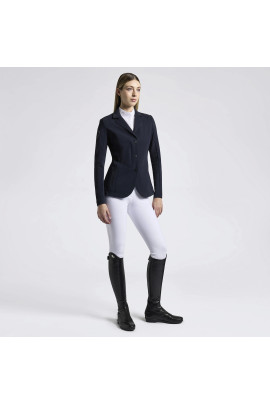 Cavalleria Toscana Dames Wedstrijdjasje Revo Perforated Light Tech Knit Zip - Navy