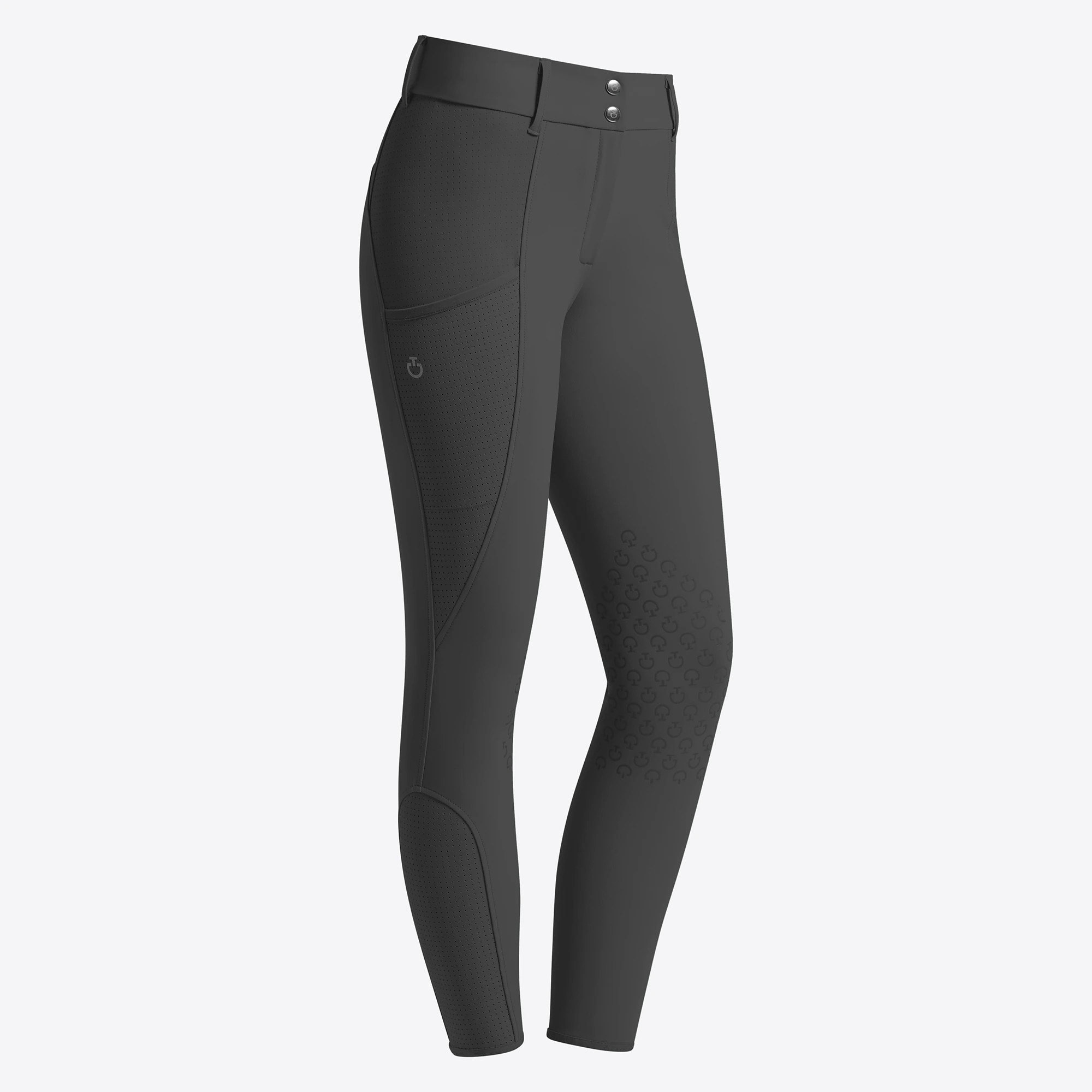 Cavalleria Toscana Dames Rijbroek Perforated Inserts Knie Grip - Zwart Cavalleria Toscana Dames Rijbroek Perforated Inserts Knie Grip - Zwart